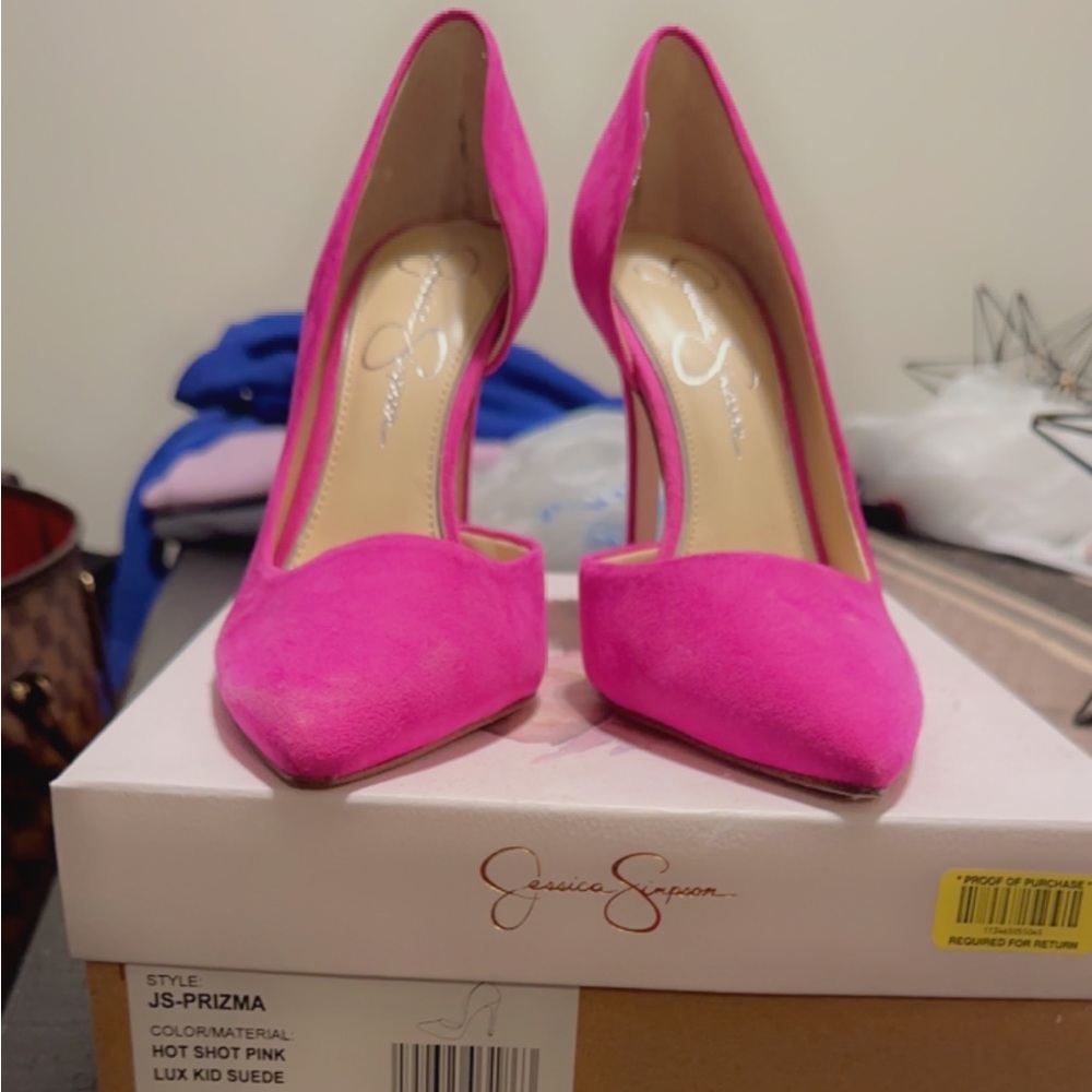 Jessica Simpson Prizma Hot Pink Lux Suede Pump